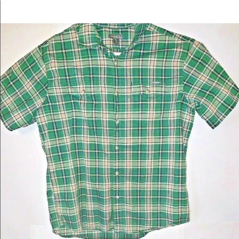 Eddie Bauer Mens Multicolor Plaid Flannel Button